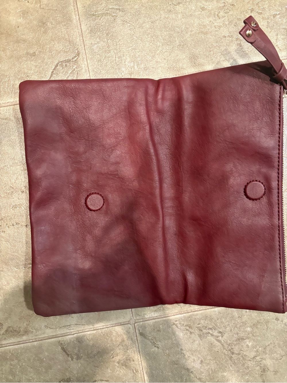 Burgundy Fold-Over Clutch - Picture 2 of 8